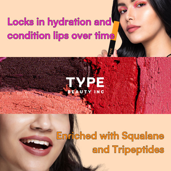 Cream Matte Lipstick For Dehyrated Lips - Squalane And Tripeptides 8 Hr Stay