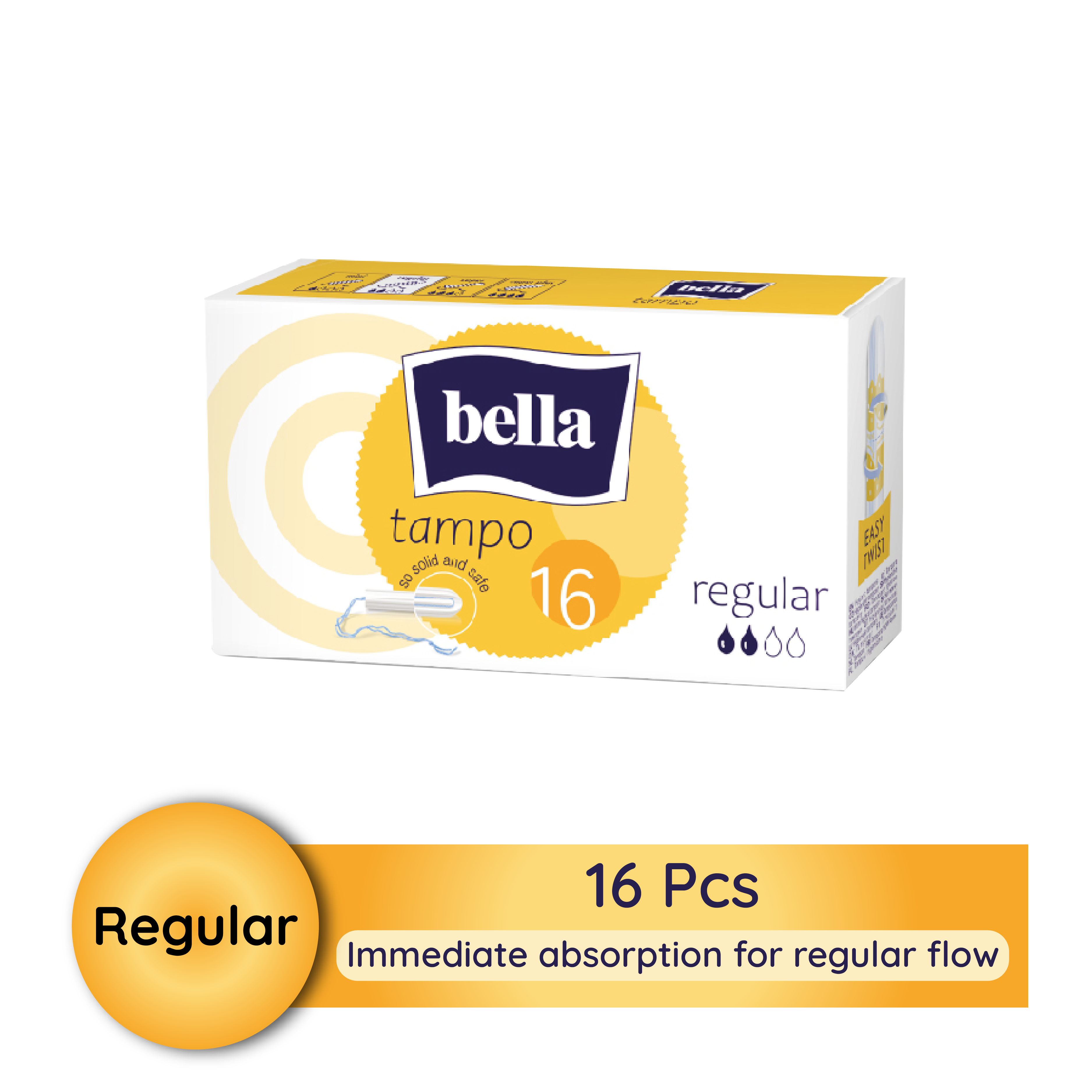 Tampon Regular for Women, High Absorption, Regular Flow, Comfort Fit, Leakproof (16 Pcs)