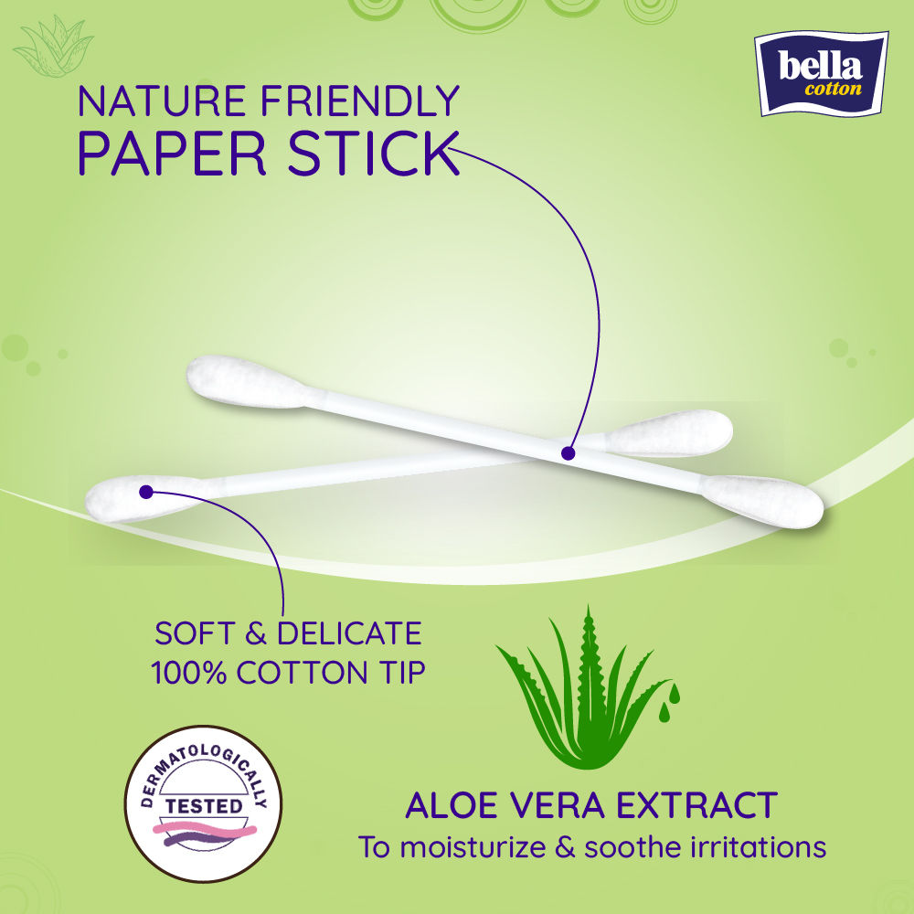 Cotton Buds with Paper Stick, Soft & Gentle,100% Cotton,Nature Friendly, Multipurposes