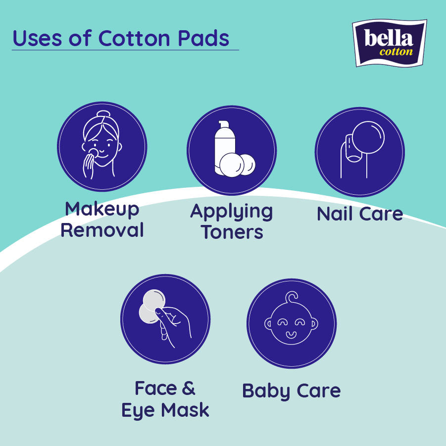 Cotton Pads With Aloe vera Extracts, 100% Cotton, Makeup Removal, Nail Polish Removal