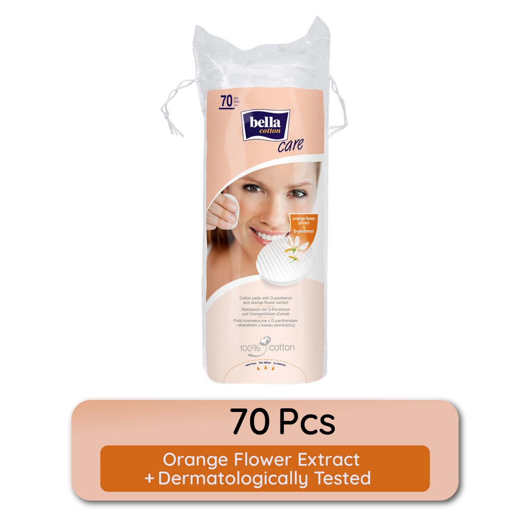 Cotton Pads With D Panthenol & Orange Blossom Extracts, 100% Cotton, Double Sided