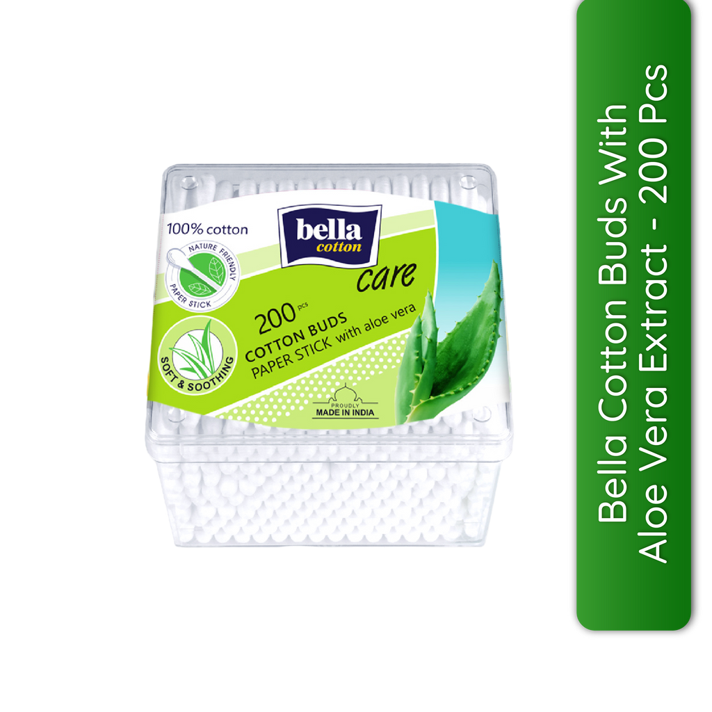Cotton Buds with Paper Stick, Soft and Gentle, 100% Cotton, With Aloe Vera Extract