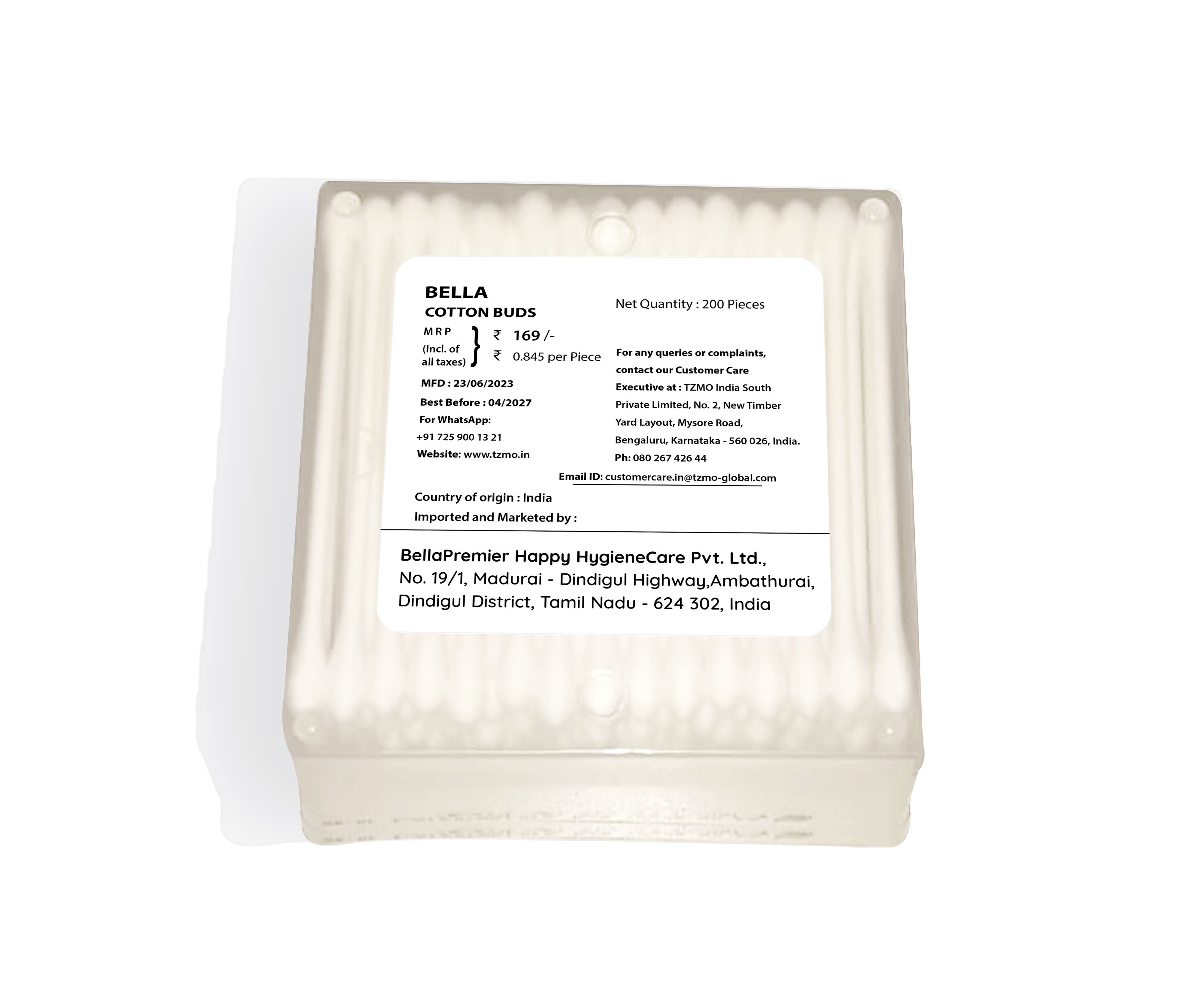 Cotton Buds with Paper Stick, Soft and Gentle, 100% Cotton, With Aloe Vera Extract