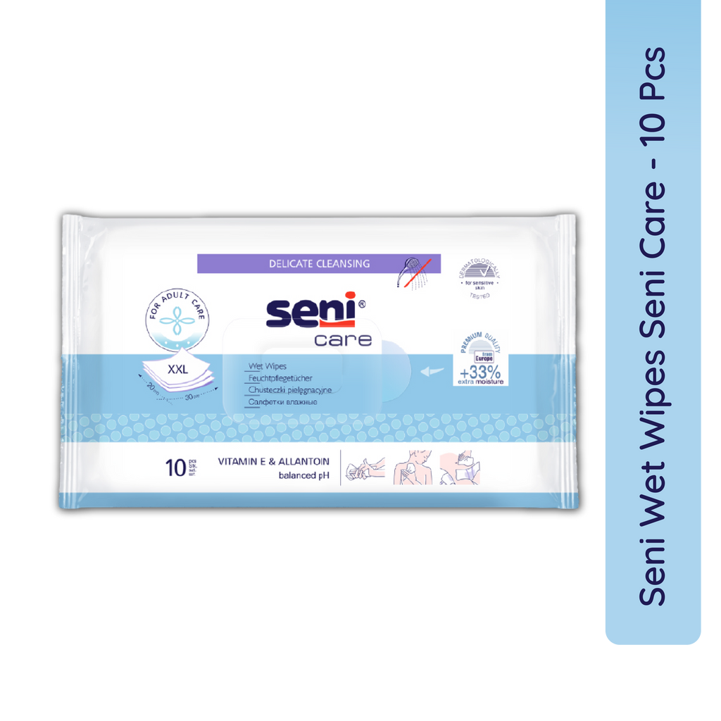 Seni Care Wet Wipes For Adults XXL, With Vitamin E And Allantoin, Balanced PH, Ready To Use