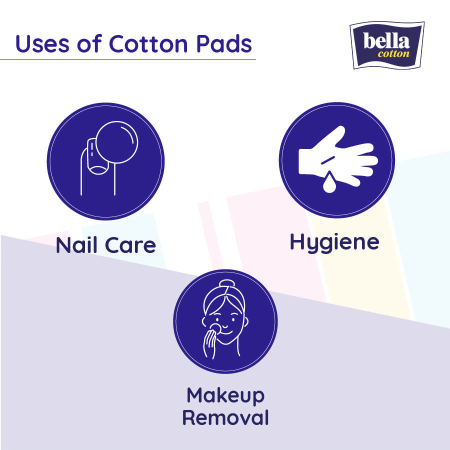Cotton Pads, 100% Cotton, Double Sided, Makeup Removal, Nail Polish Removal - Pack of 1