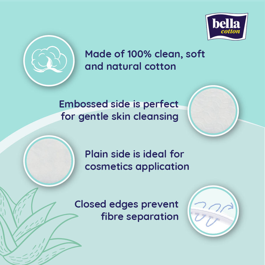 Cotton Pads with Aloe vera Extracts, 100% Cotton, Double Sided, Nail Polish Removal
