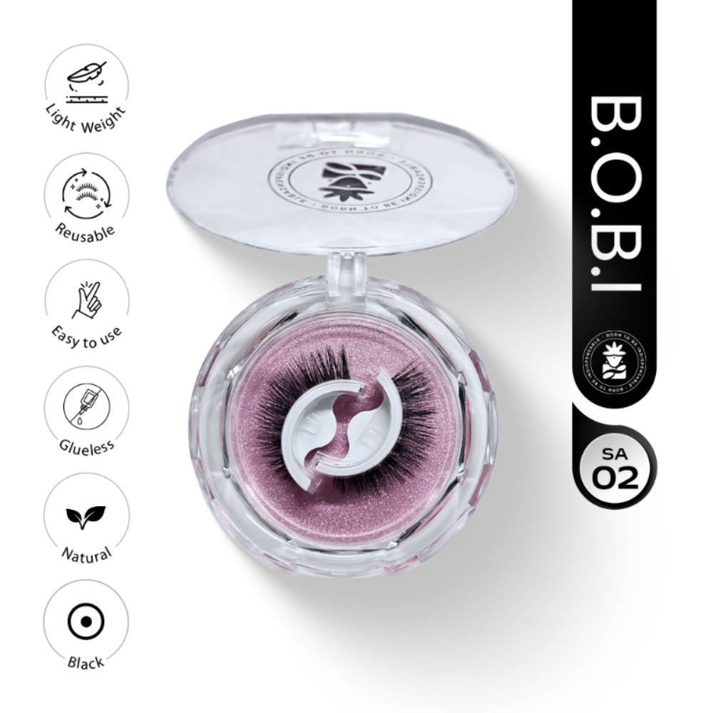 Self Adhesive Eyelashes SA02, Soft Center Volume, Youthful Lift, No Glue, Reusable, Lightweight