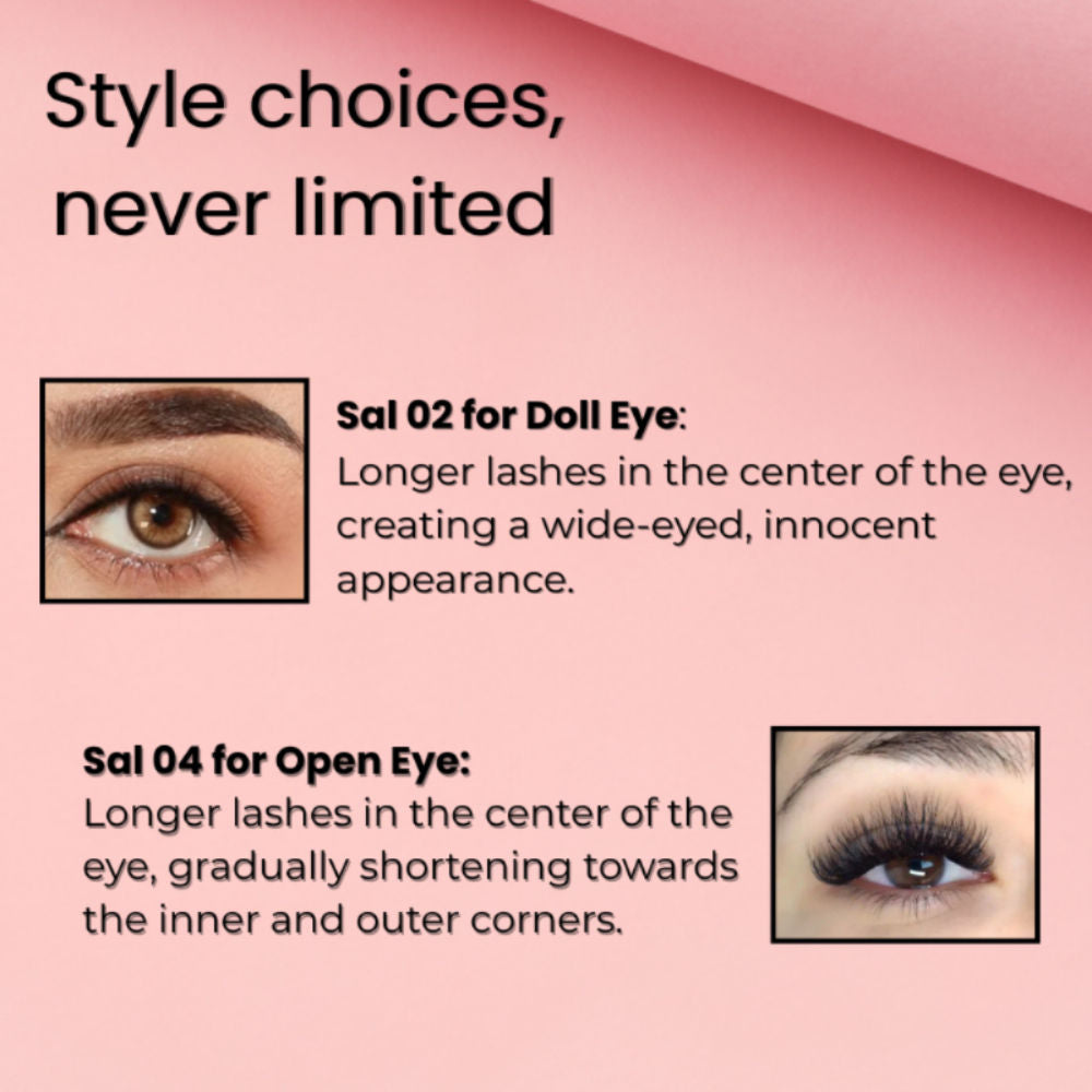 Self Adhesive Eyelashes SA47, Outer Edge Lift, Bold Curved Look, No Glue, Reusable, Stick On