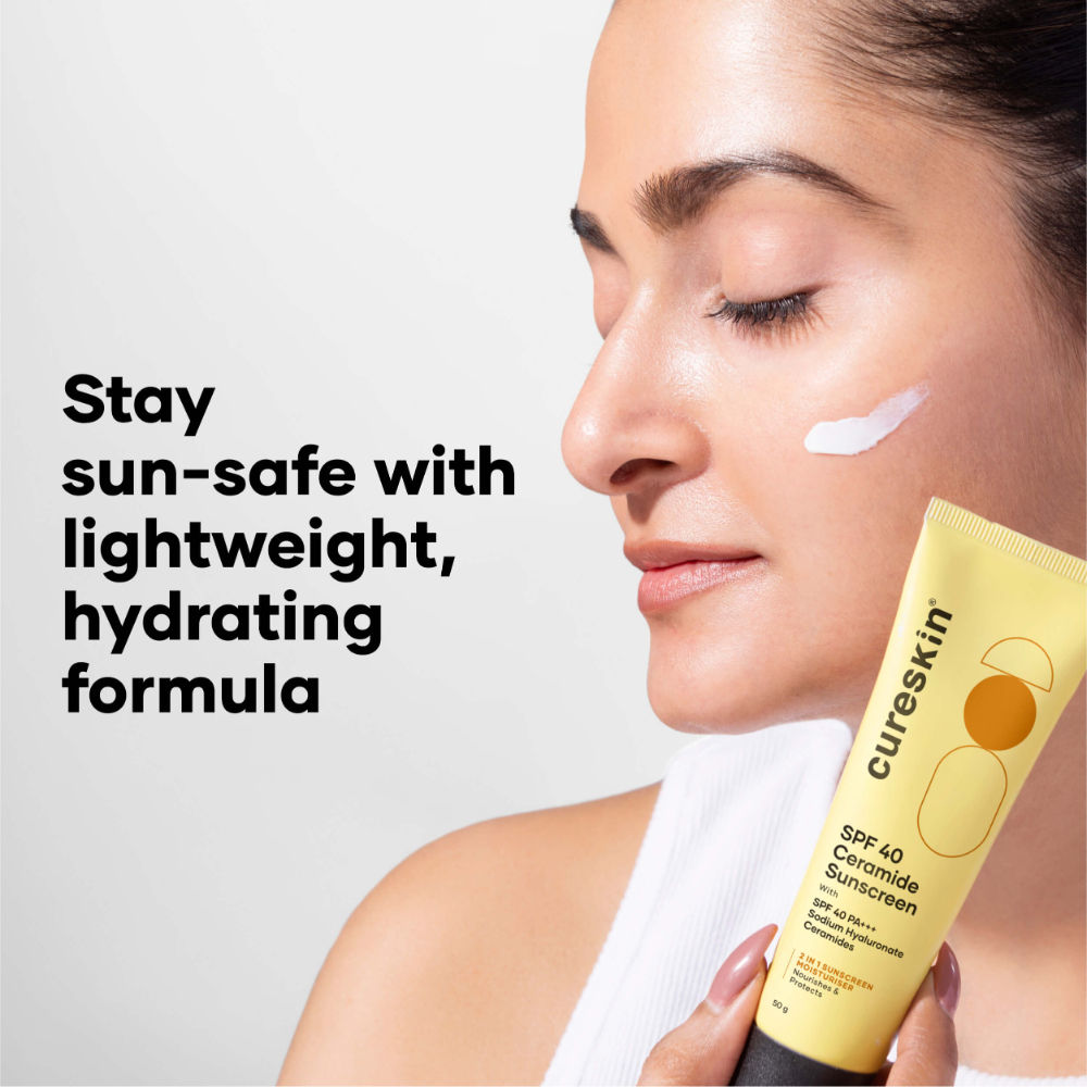 Spf 40 Ceramide Sunscreen With Hyaluronic Acid, 2 In 1 Sunscreen Moisturiser