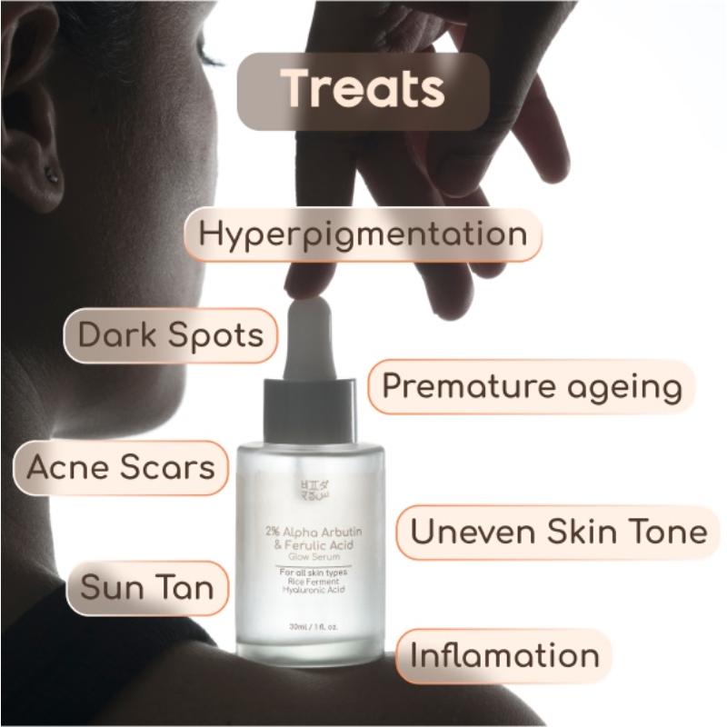 Korean 2% Alpha Arbutin & Ferulic Acid Rice Water Face Glow Serum