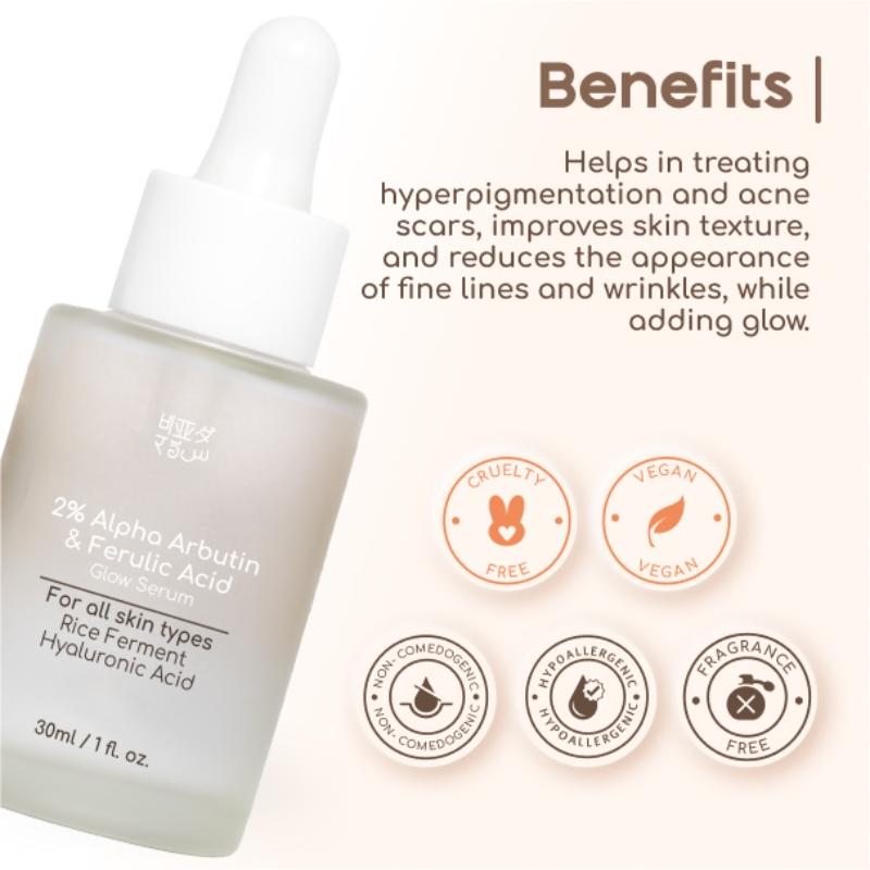 Korean 2% Alpha Arbutin & Ferulic Acid Rice Water Face Glow Serum