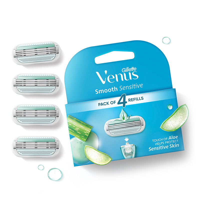 Smooth Women Hair Removal Razor Blades Aloe Vera Glidestrip - 4 Pieces