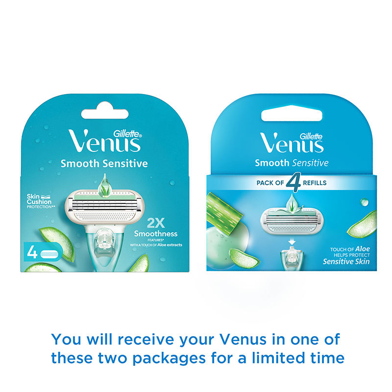Smooth Women Hair Removal Razor Blades Aloe Vera Glidestrip - 4 Pieces
