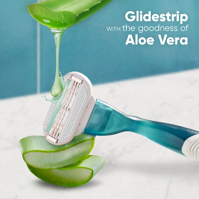 Smooth Women Hair Removal Razor Blades Aloe Vera Glidestrip - 4 Pieces