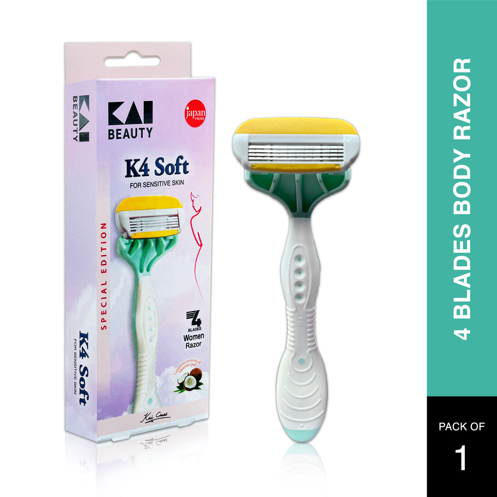 K4 Soft 4-Blade Reusable Razor for Women with Sensitive Skin