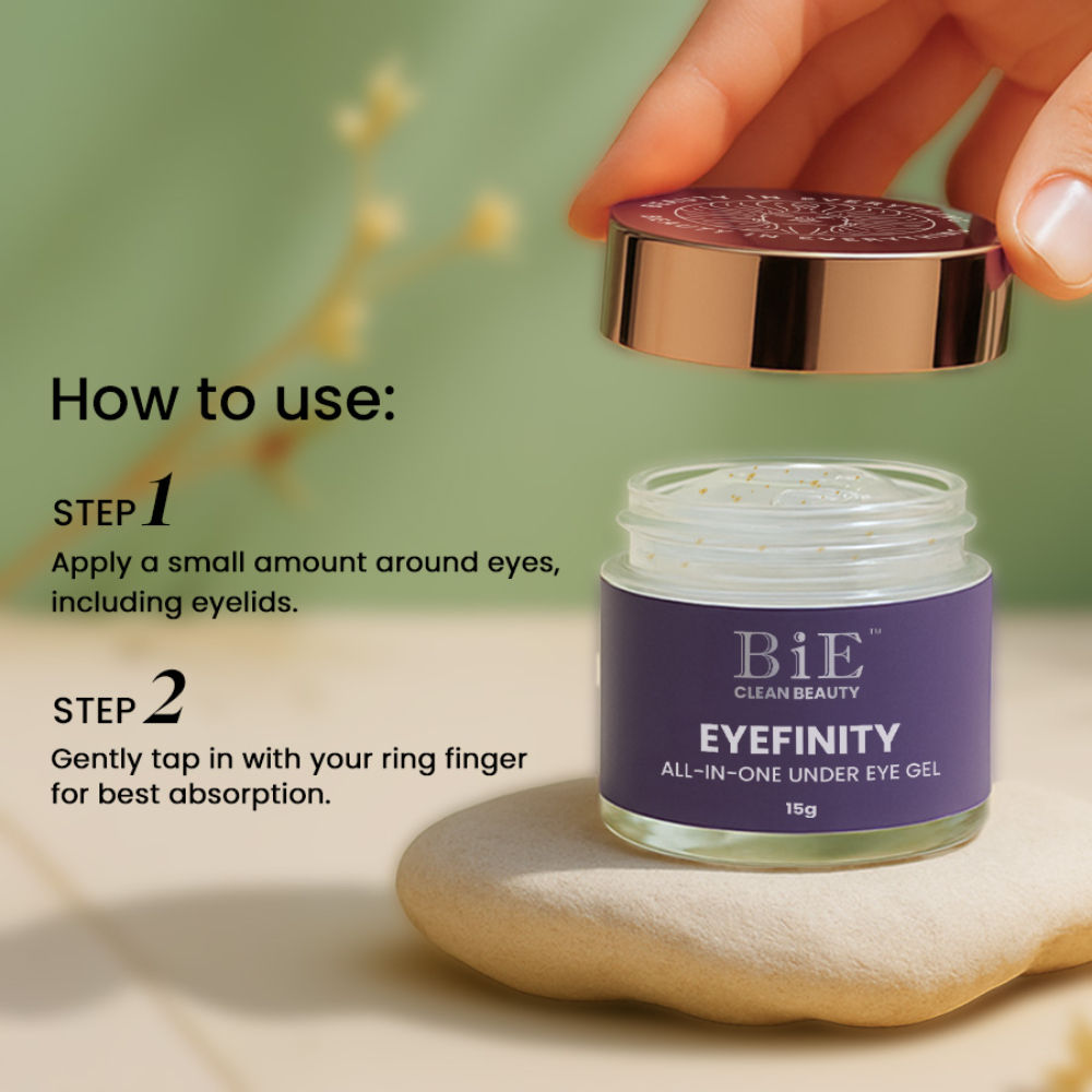 BiE Eyefinity Under Eye Gel with Gold,Silver Leaf & Stem Cells for Dark Circles,Wrinkles & Puffiness
