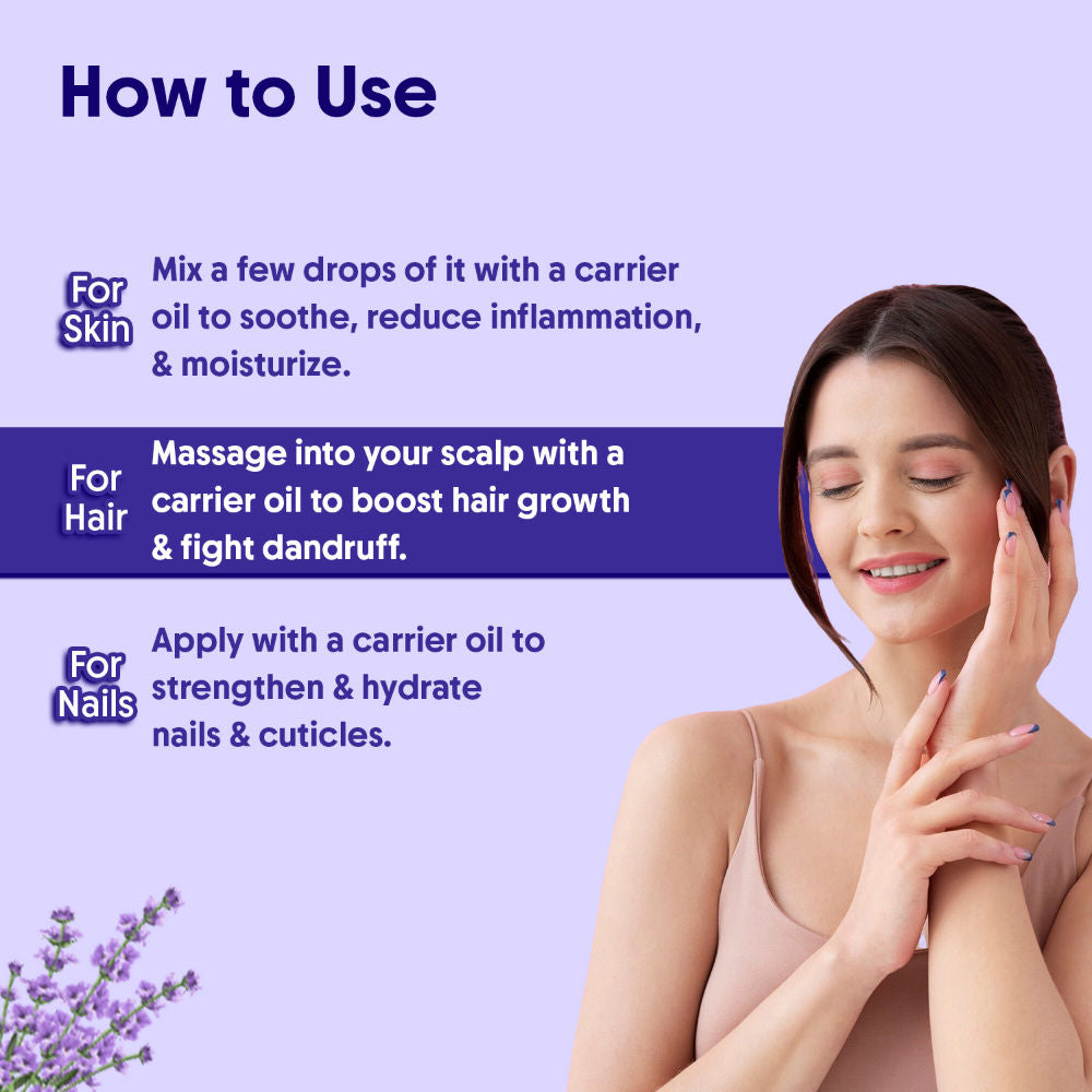 100% Pure Lavender Essential Oil For Healthy Hair Growth, Skin, & Sleep