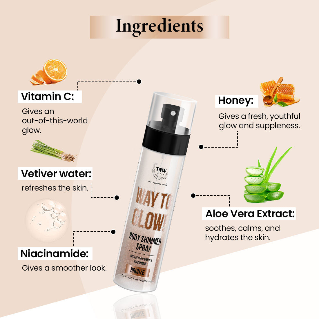 Way to Glow Body Shimmer Spray Hydrates skin Improved texture