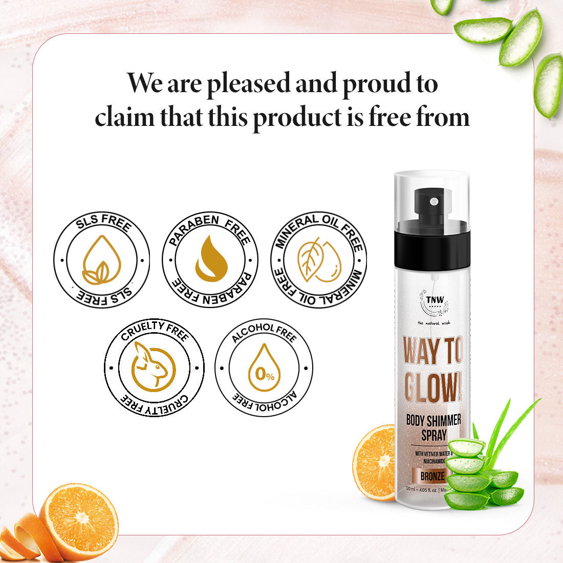 Way to Glow Body Shimmer Spray Hydrates skin Improved texture