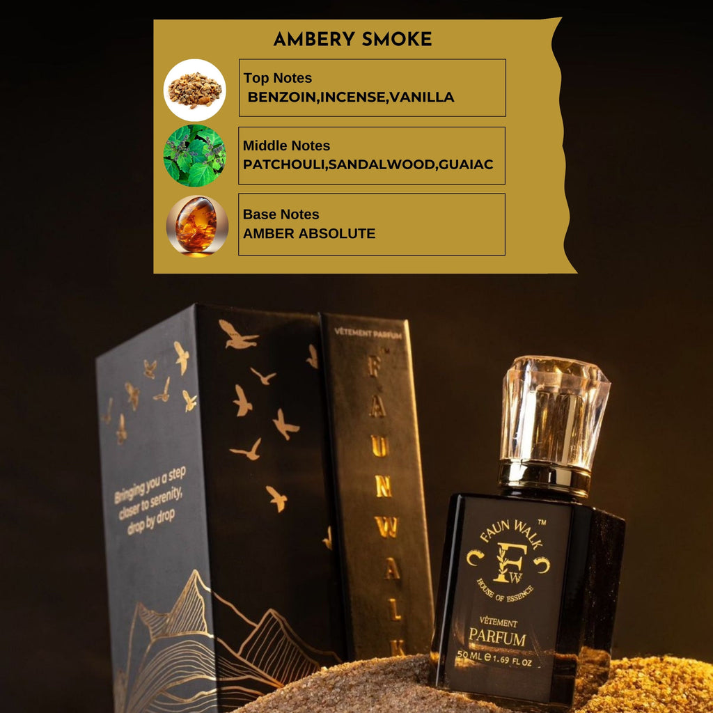 Faunwalk Ambery Smoke Unisex Perfume With Travel Size Mini Included-Spicy Amber Notes