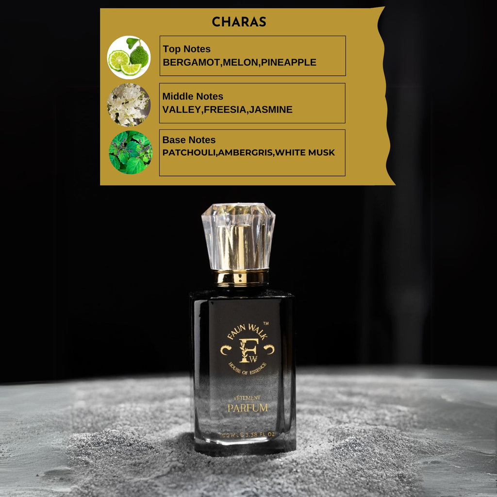 Faunwalk Charas Perfume With 2 Travel Size Mini Included-Fresh Aquatic Notes For Men