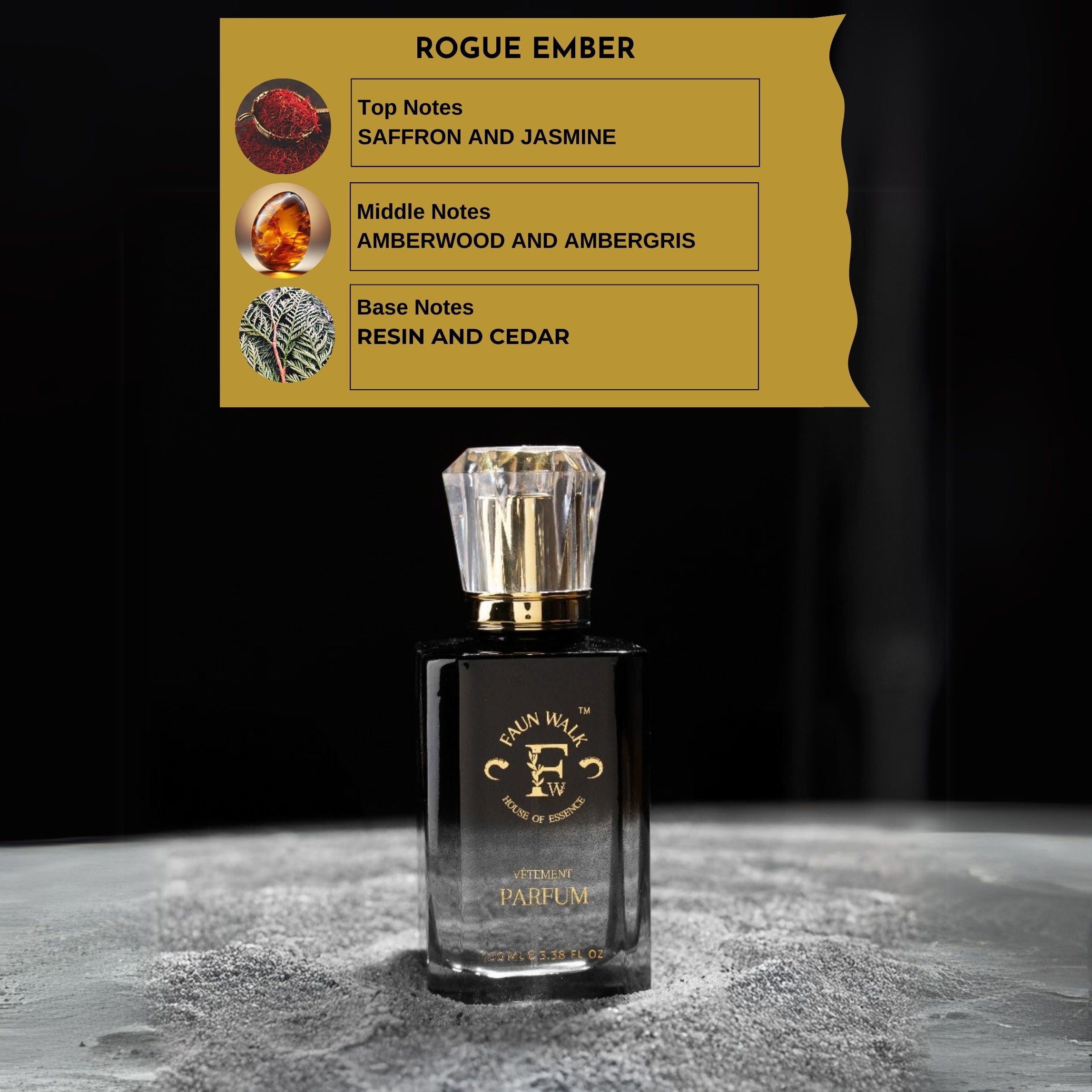 Faunwalk Rogue Ember Unisex Perfume With 2 Travel Size Mini Included-Smells Like Br540