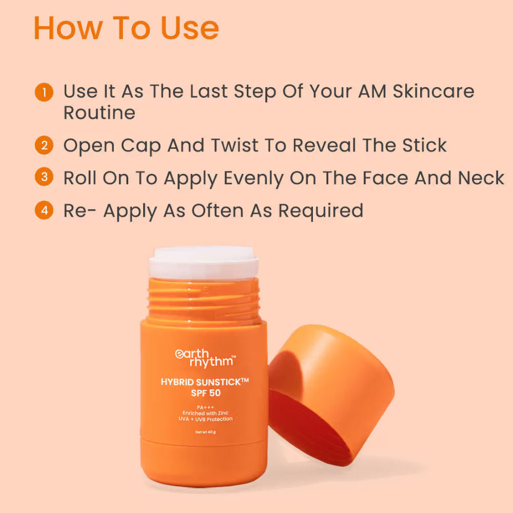 Sunstick SPF 50 Hybrid Sunscreen, PA+++, UVA+UVB Protection