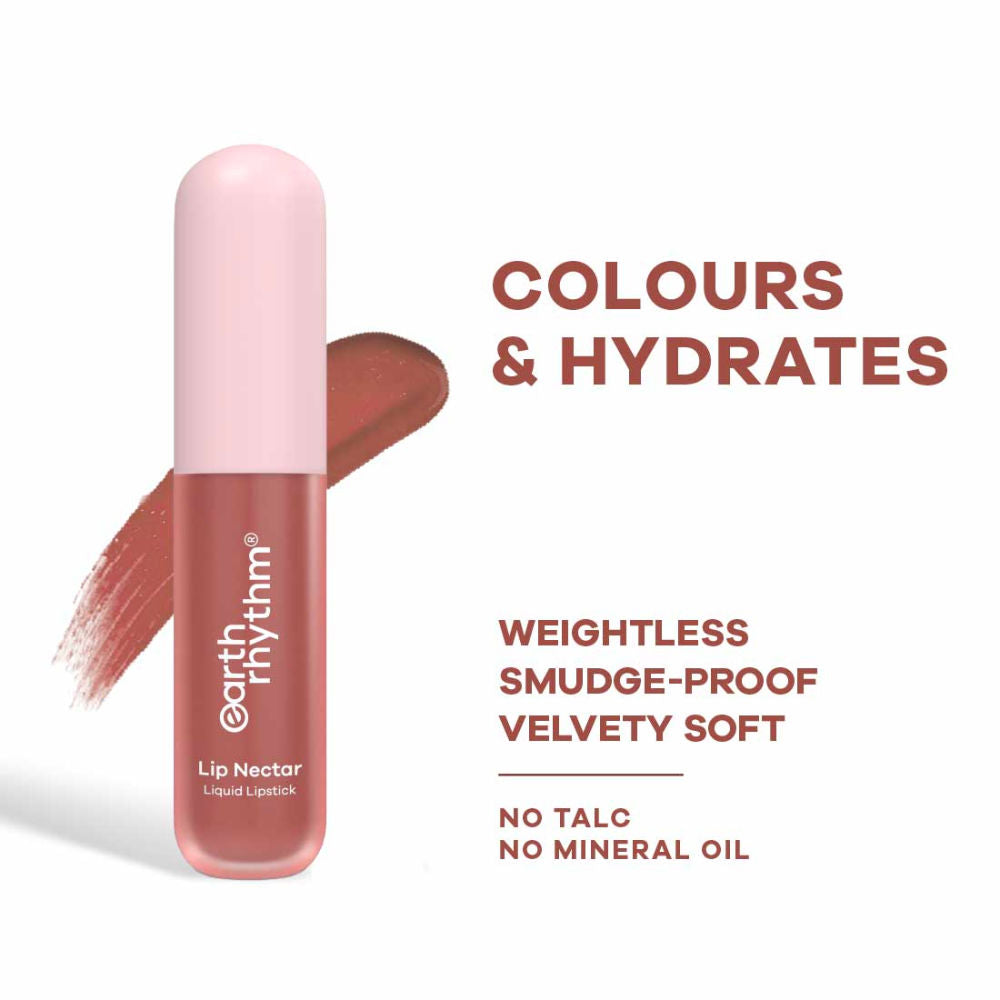 Lip Nectar Matte Liquid Lipstick, Weightless, Never Drying, No Mineral Oil - Cocoa