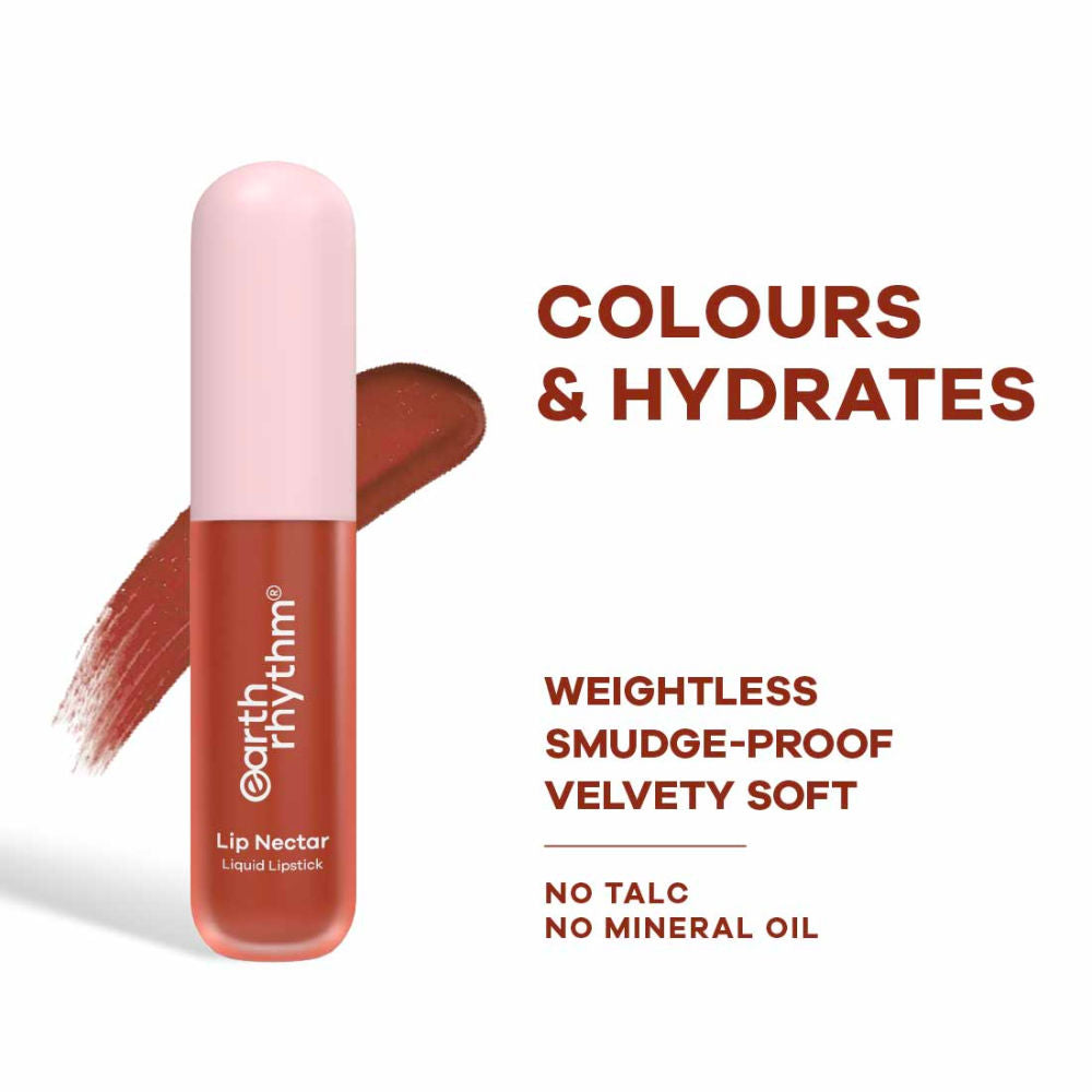 Lip Nectar Matte Liquid Lipstick, Weightless, Never Drying, No Mineral Oil - Caramel