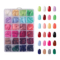 False Nails - Box Of 576 Pcs Press On/ Fake Nails In 24 Colours (Glue Not Included)