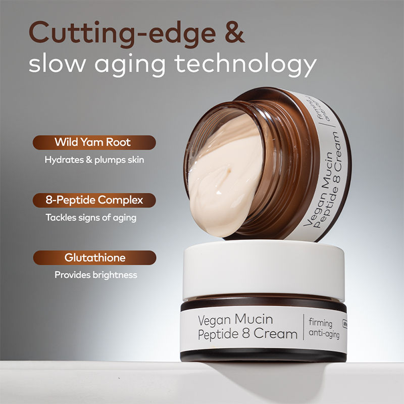 Alltimate Vegan Mucin 8 Peptide Cream - Anti Aging Korean Moisturizer with No Snails