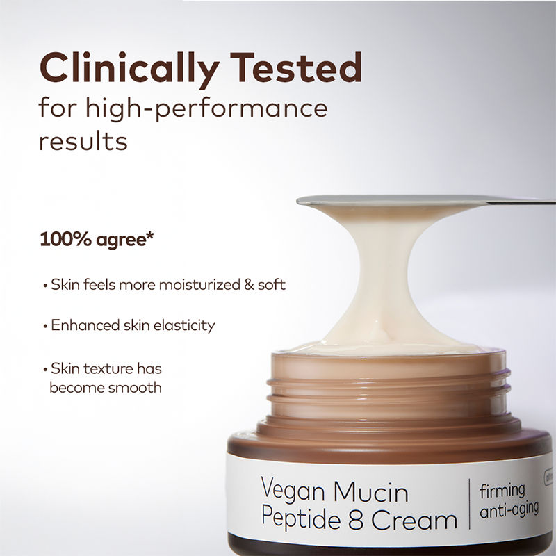Alltimate Vegan Mucin 8 Peptide Cream - Anti Aging Korean Moisturizer with No Snails