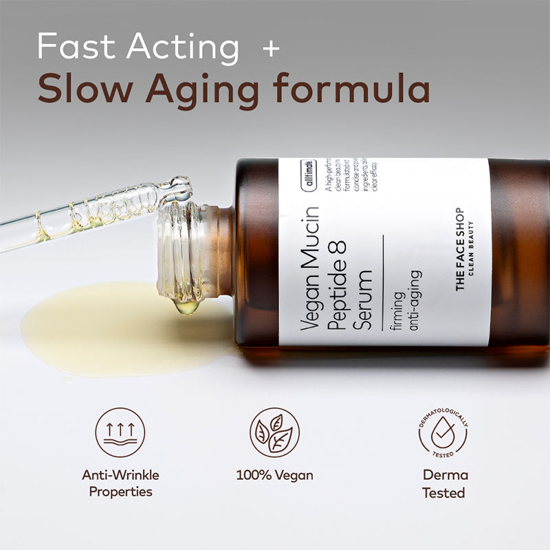 Alltimate Vegan Mucin Peptide 8 Serum - No Snails, Korean, Anti Aging, Hydrating