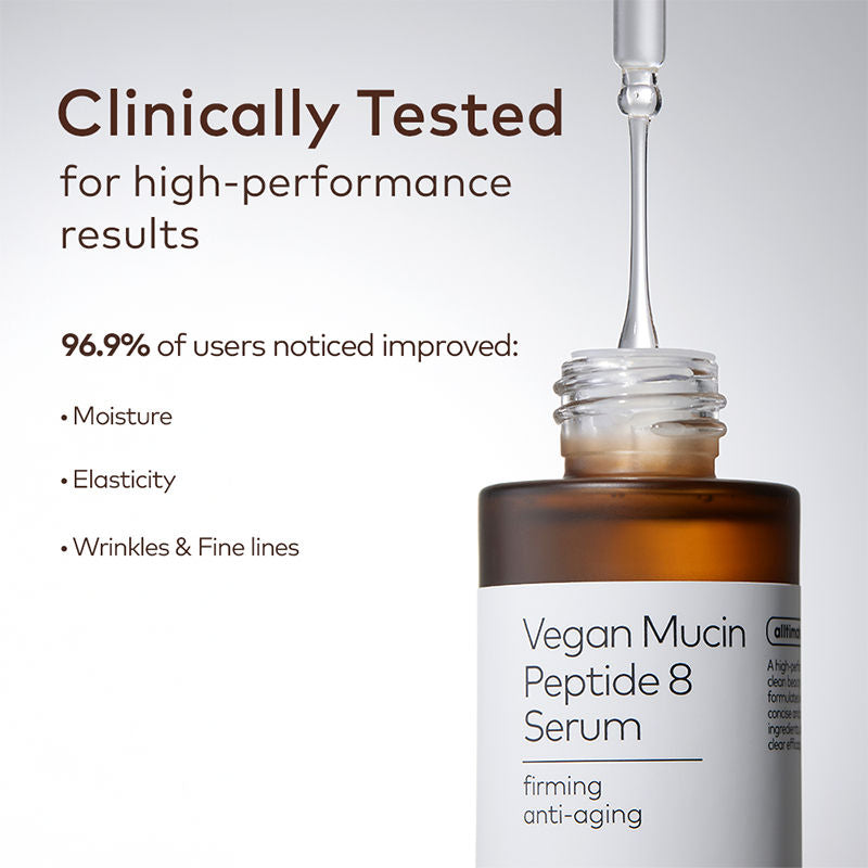 Alltimate Vegan Mucin Peptide 8 Serum - No Snails, Korean, Anti Aging, Hydrating