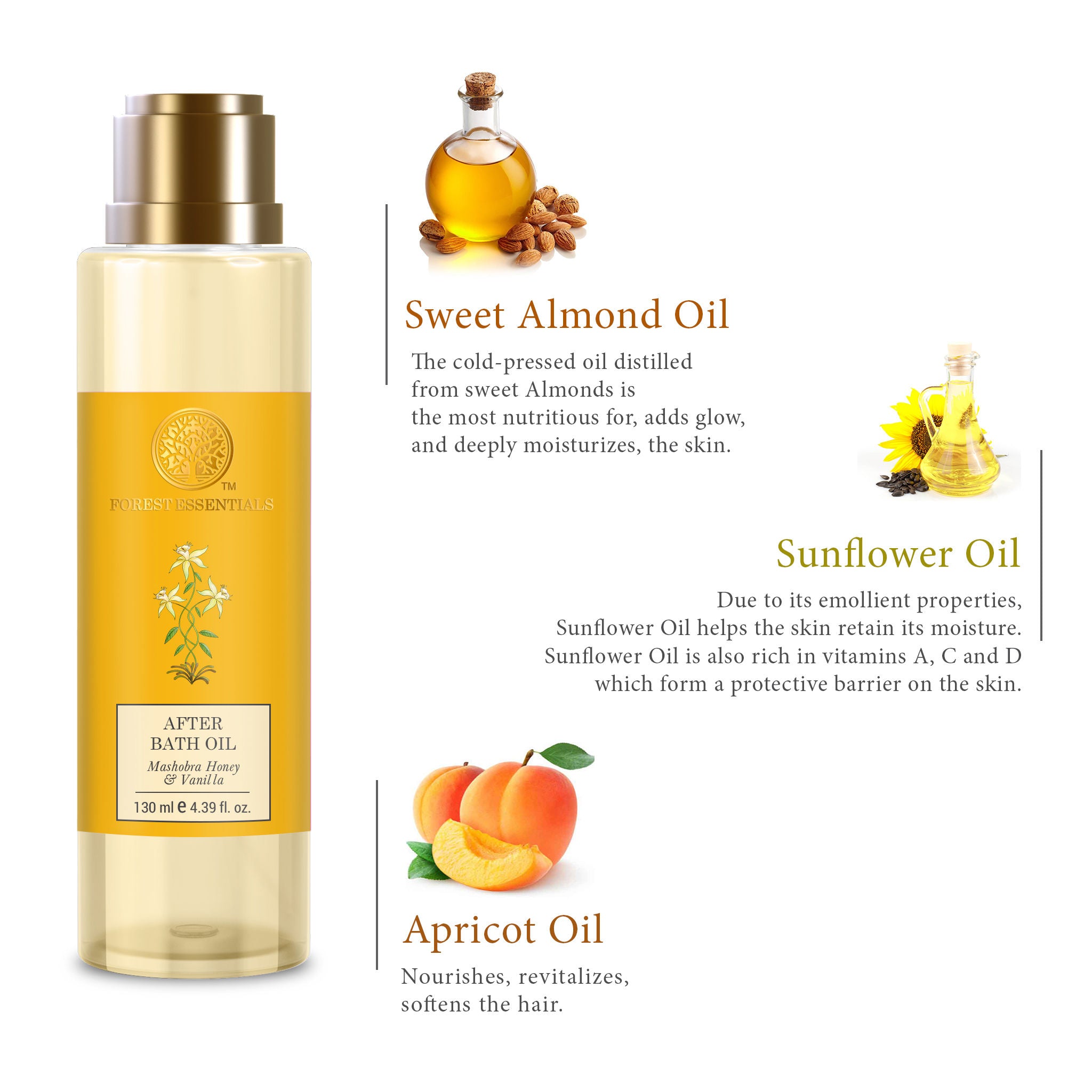 After Bath Oil Mashobra Honey & Vanilla Natural Moisturizing Shower Oil