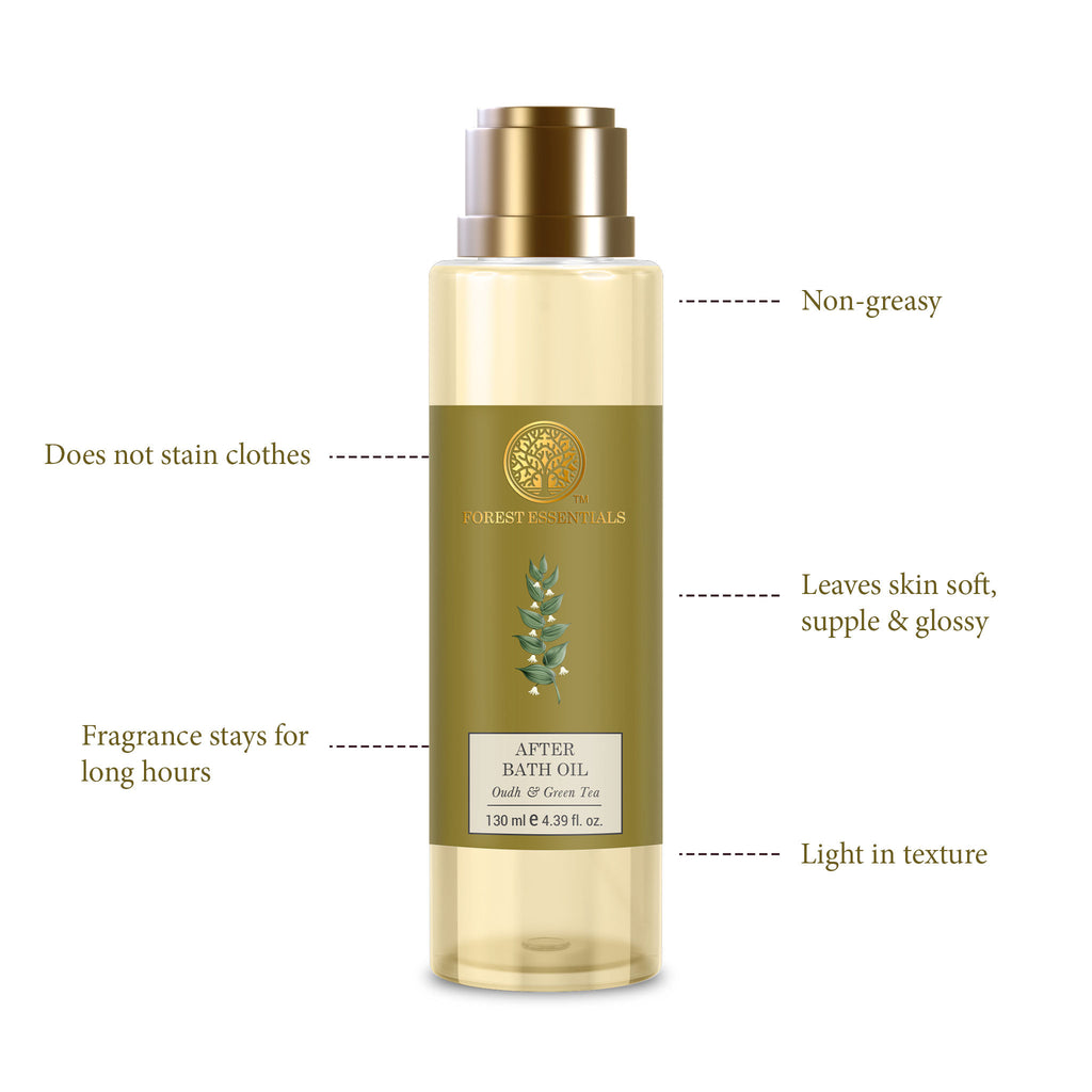 After Bath Oil Oudh & Green Tea Ayurvedic Moisturizing Shower Oil