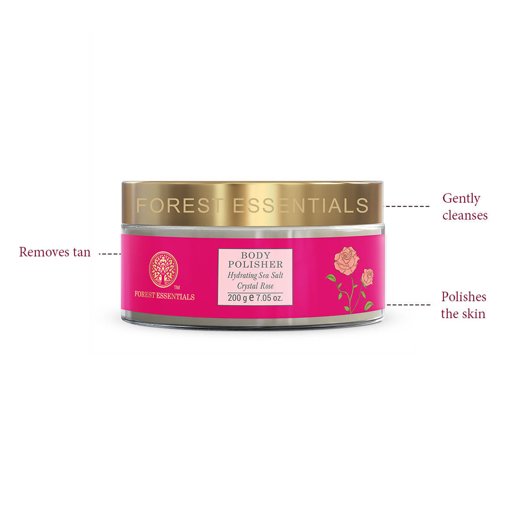 Body Polisher Hydrating Sea Salt Crystal Rose - Body Scrub for Tan Removal