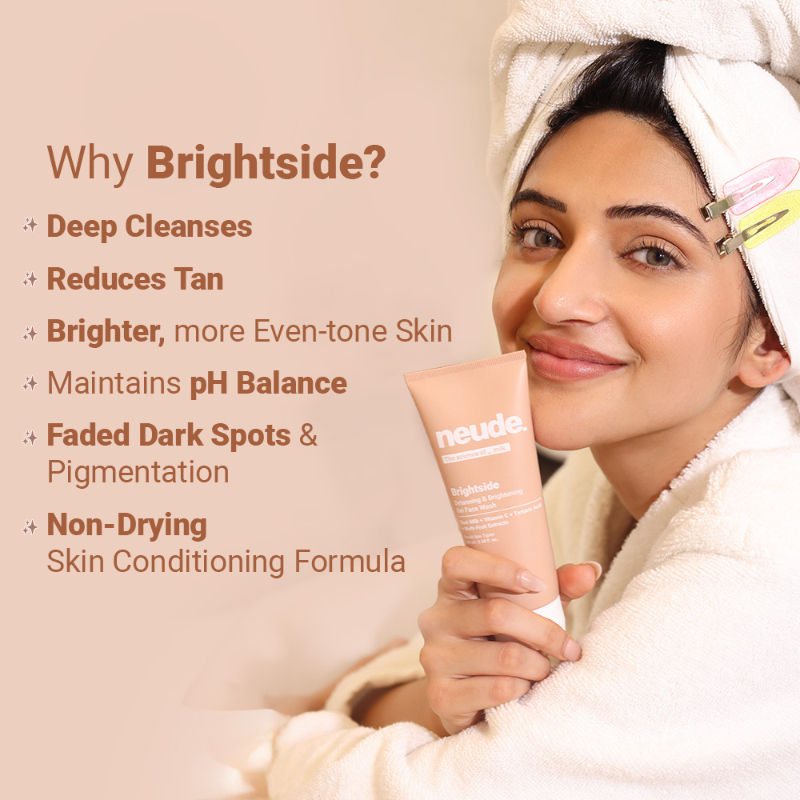 Neude Detanning and Brightening Gel Face Wash: Vitamin C, Goat Milk & Tartaric Acid