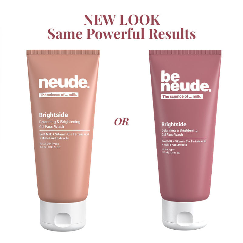 Neude Detanning and Brightening Gel Face Wash: Vitamin C, Goat Milk & Tartaric Acid