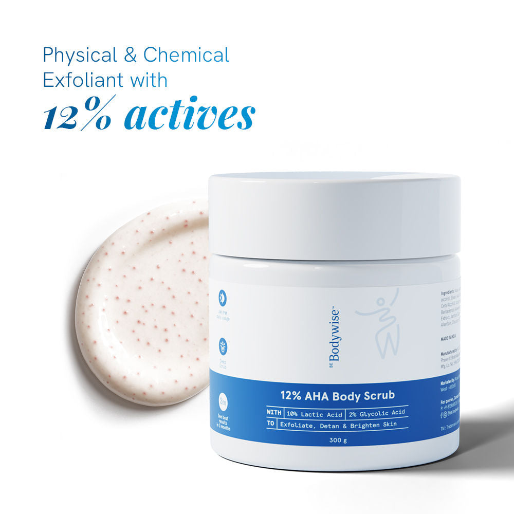 12% Aha Body Scrub - Advanced Formulation With 2% Glycolic Acid
