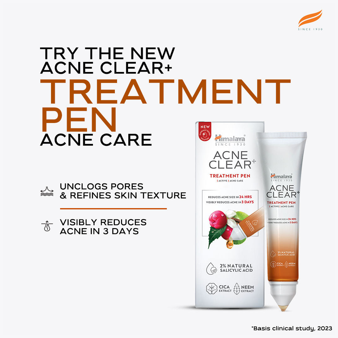 Acne Clear+ Spot Treatment Pen with 2% Natural Salicylic Acid Reducing Acne Size in 24 hrs