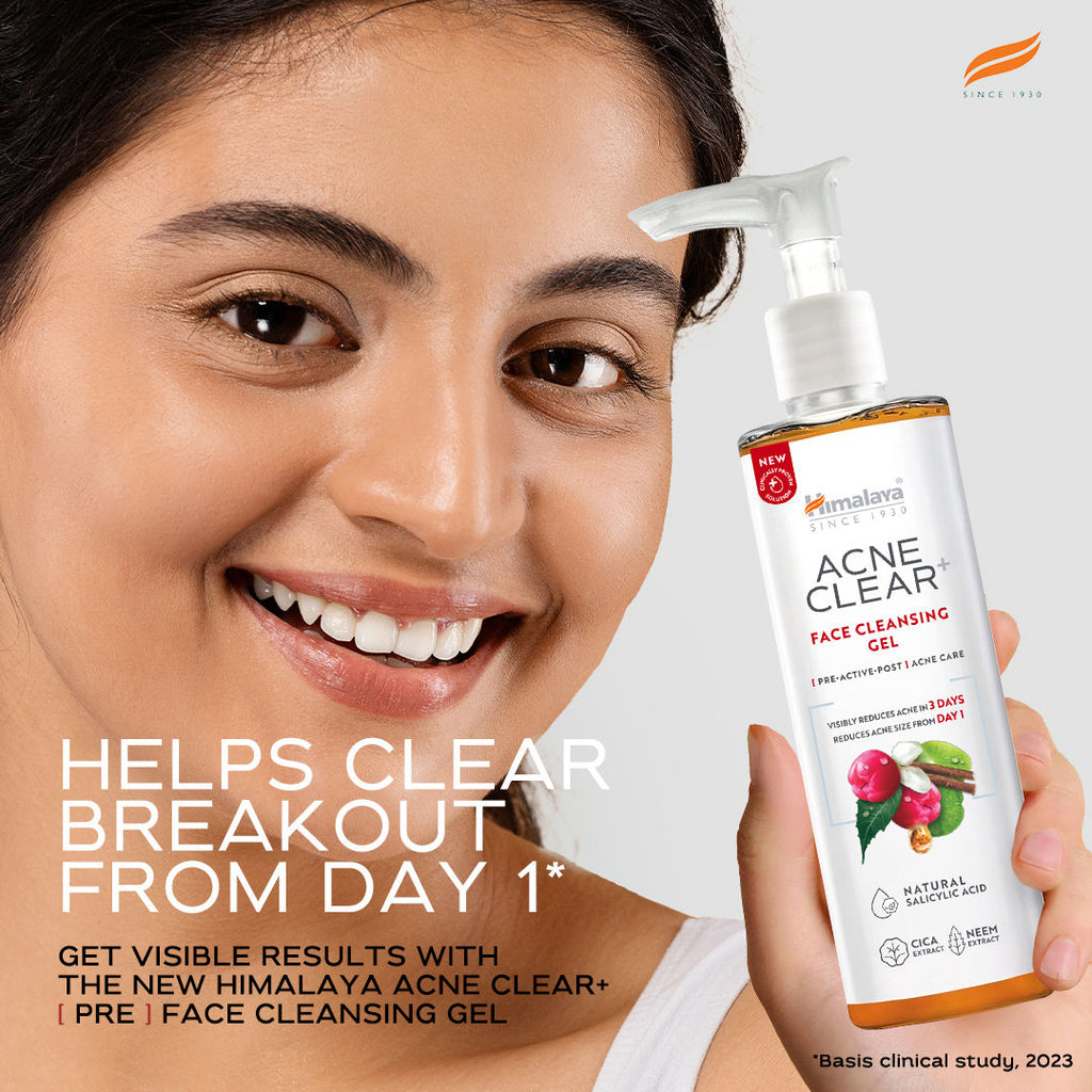 Acne Clear+ Face Cleansing Gel with Natural Salicylic Acid for Reducing Acne & Sebum