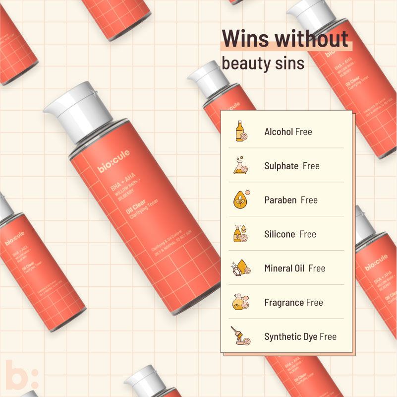 AHA BHA Oil Clear Clarifying Face Toner For Oily & Acne Prone Skin
