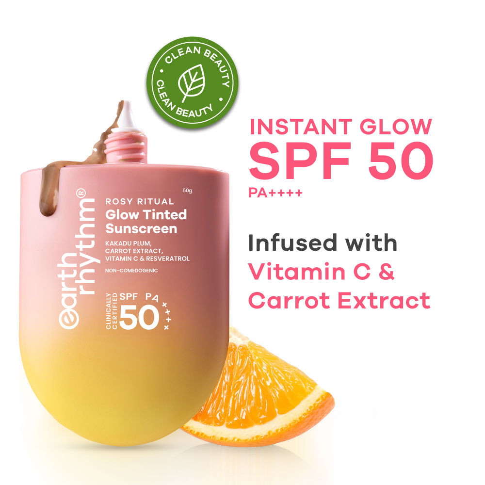 Rosy Ritual Glow Tinted Sunscreen SPF 50 PA ++++ With Vitamin C, No Oxybenzone - Almond_Dark