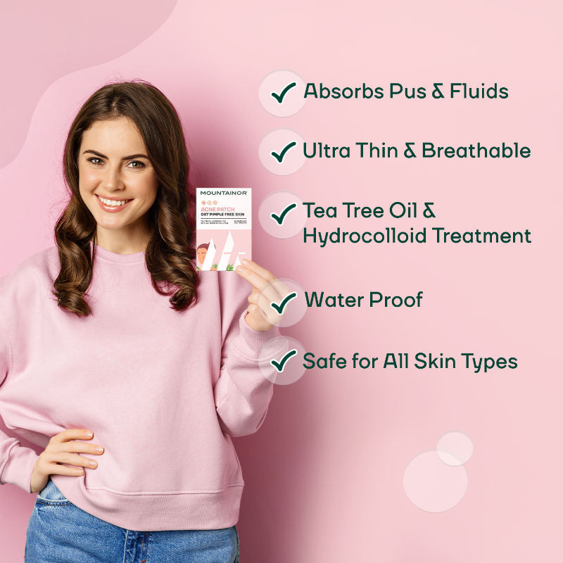 Acne Pimple Patch - Tea Tree Oil + Hydrocolloid Patches