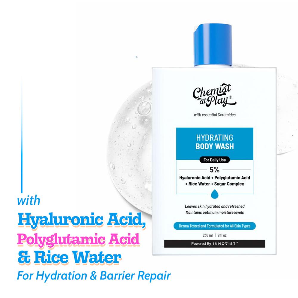 Hydrating Body Wash 5% Niacinamide & Hyaluronic Acid Shower Gel for Women & Men