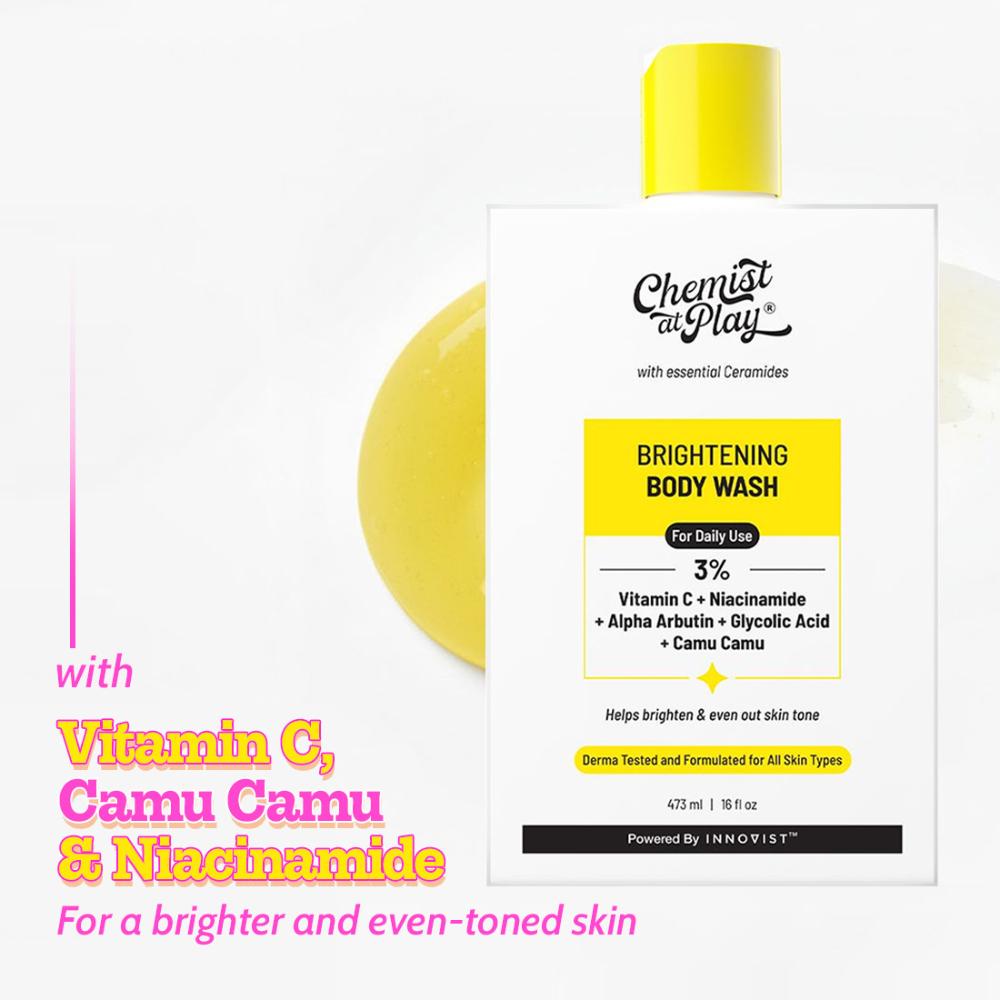 Brightening Body Wash - 3% Vitamin C + Niacinamide Shower Gel For Women & Men