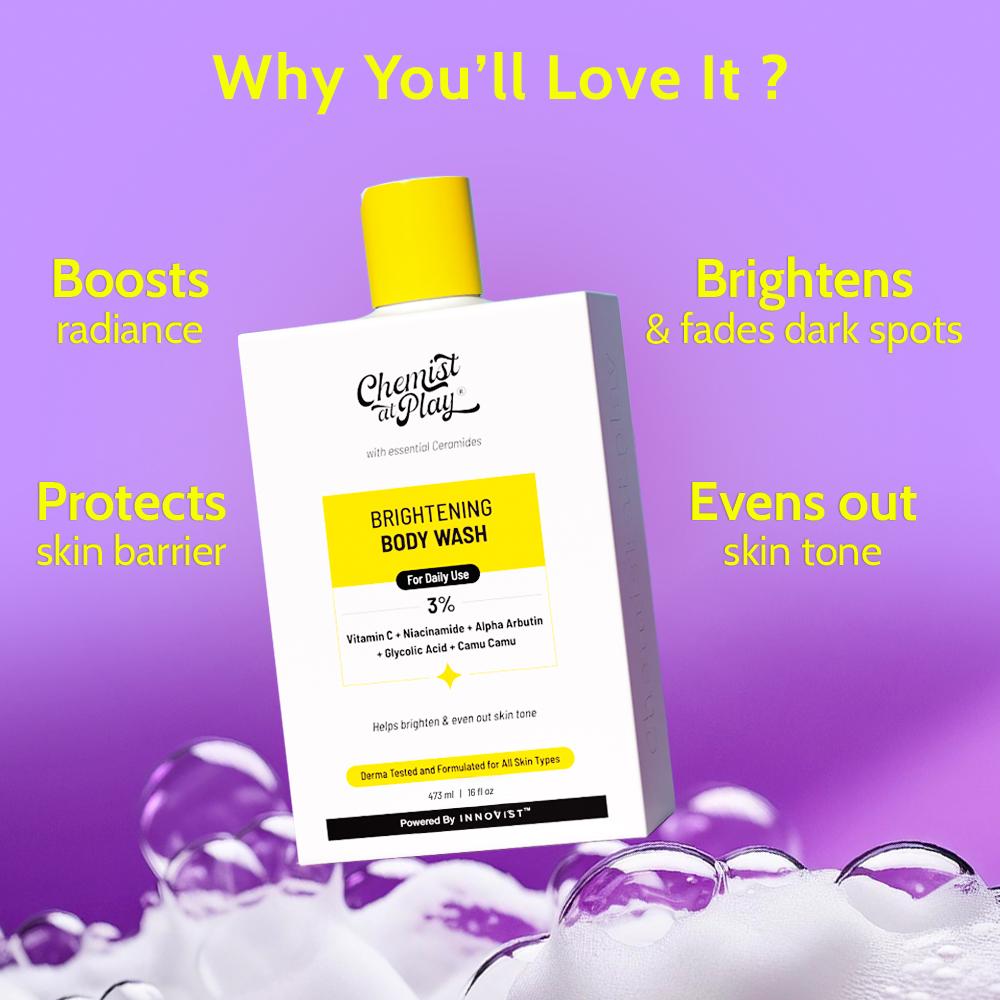 Brightening Body Wash - 3% Vitamin C + Niacinamide Shower Gel For Women & Men