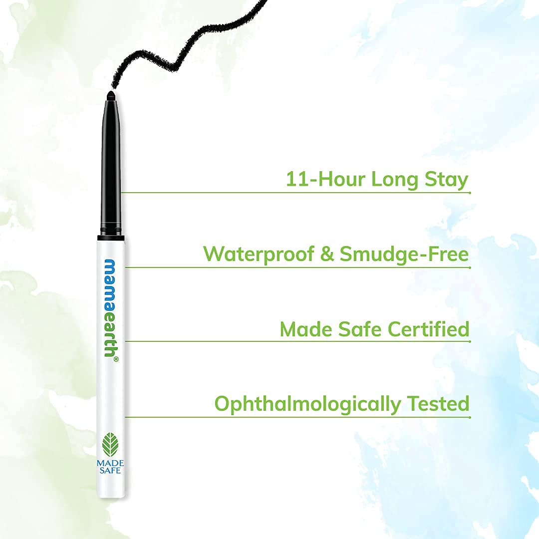 Charcoal Black Long Stay Kajal Black Waterproof, For 11-Hour Smudge-Free Stay