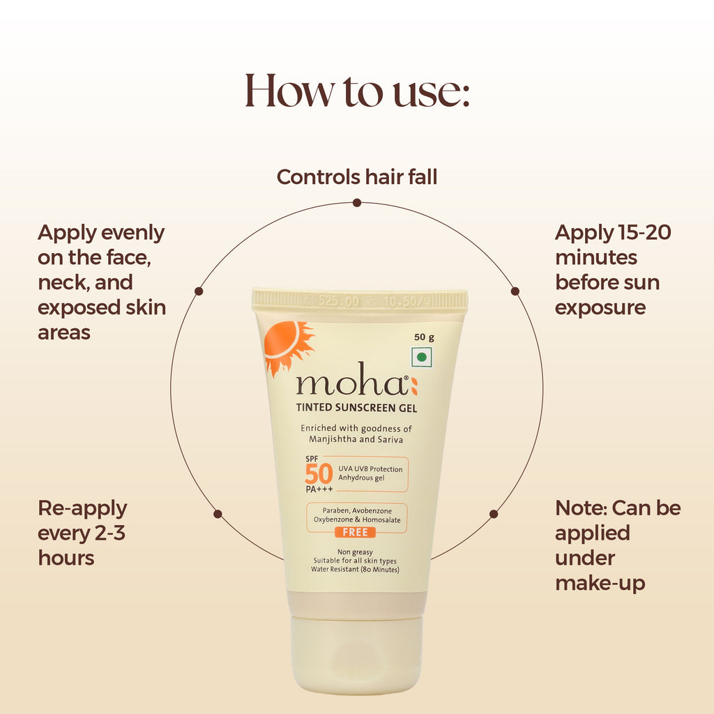 Tinted Sunscreen Gel SPF 50 +++ Protect And Illuminate Skin With Manjishtha And Sariva
